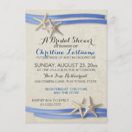 Invitación Starfish and Ribbon Bridal Shower
