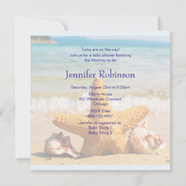Invitación Starfish and Seashells en la playa Baby Shower