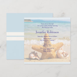 Invitación Starfish and Seashells en la playa Baby Shower