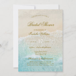 Invitación Starfish and Shells Tropical Beach Bridal Shower
