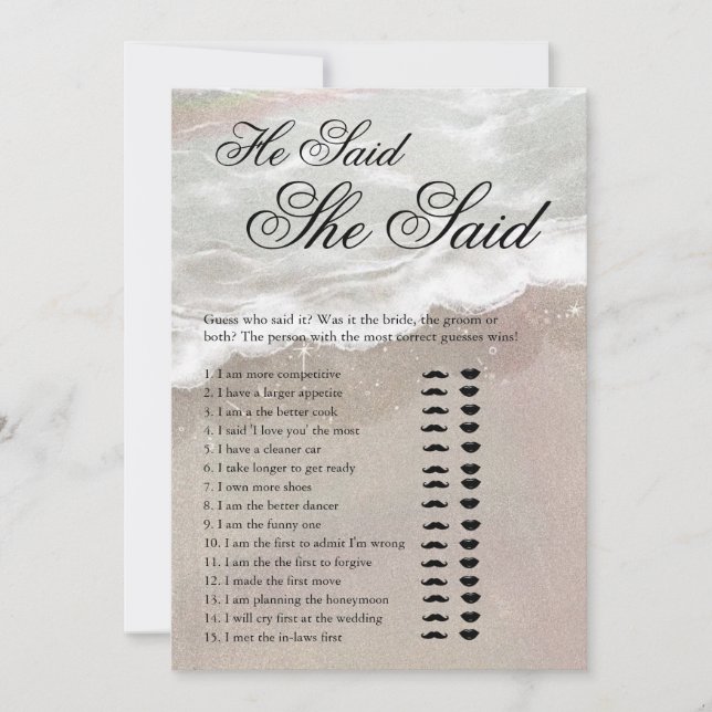 Invitación Starfish and Shells Tropical Beach Bridal Shower (Anverso)