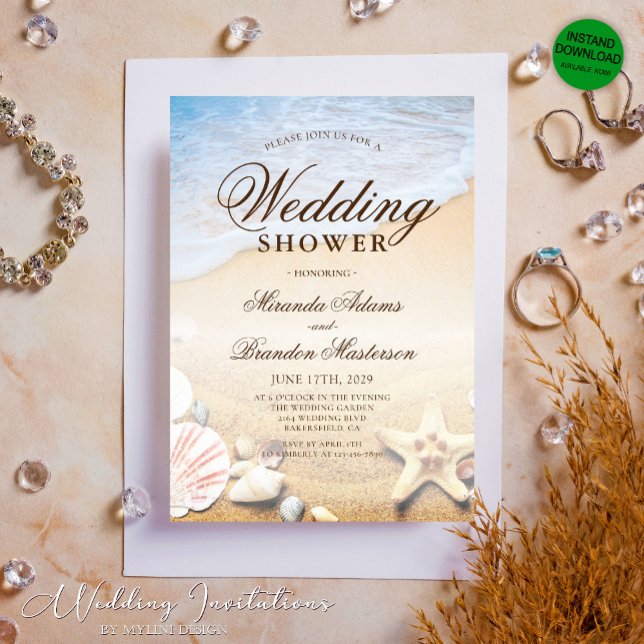 Invitación Starfish and Shells Tropical Summer Beach Wedding (Subido por el creador)