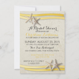 Invitación Starfish and Yellow Ribbon Bribon Shower