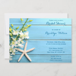 Invitación Starfish Beach Bridal Shower Invita Con Orquídeas