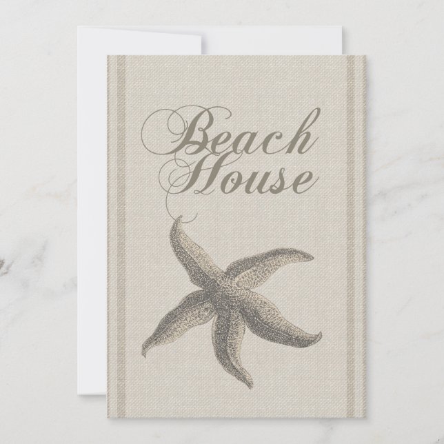 Invitación Starfish Beach House Seashore Coastre (Anverso)