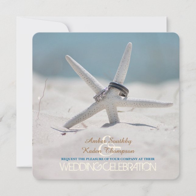 Invitación Starfish Beach Wedding (Anverso)
