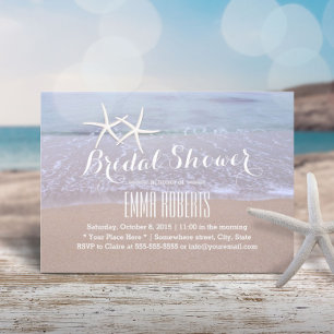 Invitación Starfish Beach Wedding Bridal Shower