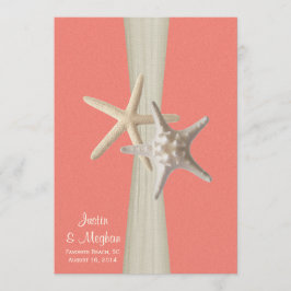 Invitación Starfish Beach Wedding Coral Shell