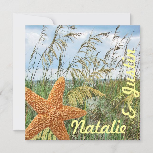 Invitación Starfish Beach Wedding Shower (Anverso)