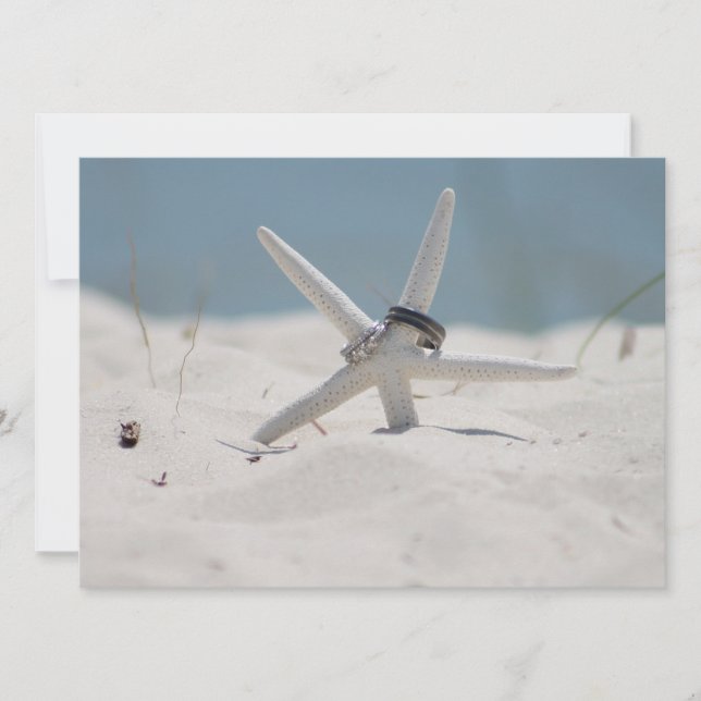 Invitación Starfish de boda de playa (Anverso)
