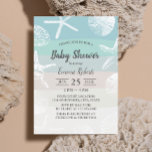 Invitación Starfish de playa y Seashells Elegante Baby Shower<br><div class="desc">Starfish Beach & Seashells Elegantes Invitaciones Para Bebés.</div>