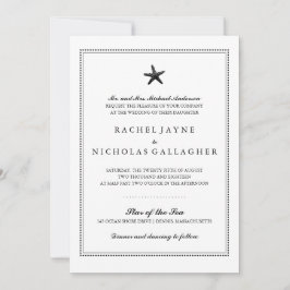 Invitación Starfish negro grácil | BODA