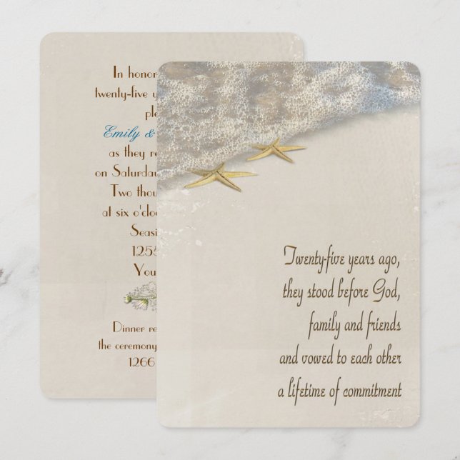 Invitación Starfish promete renovación para 25 años (Anverso / Reverso)