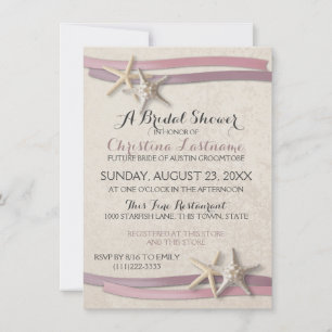 Invitación Starfish Rubor Beach Bridal Shower