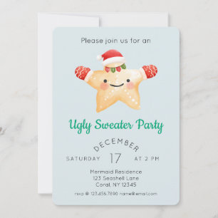 Invitación Starfish Santa Ugly Navidades Sweater Fiesta