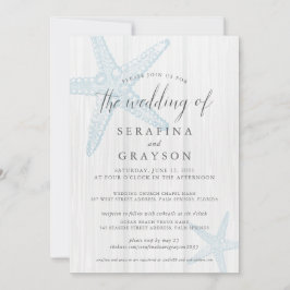 Invitación Starfish Tropical Rustic Beach Wedding todo en uno