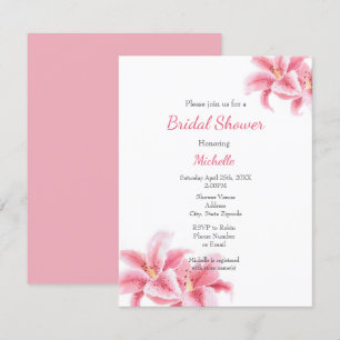Invitación Stargazer Lilies Watercolor
