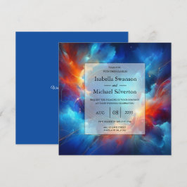 Invitación Starlight Fusion of Fire and Ice Wedding