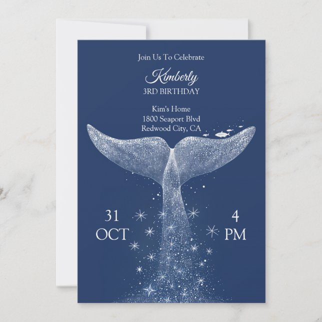 Invitación Starlit Whale’s Ascent (Anverso)