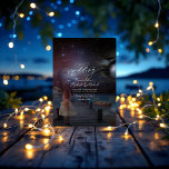 Invitación Starnight Dockside Boda QR Code Photo<br><div class="desc">Invite a sus huéspedes a su día especial con esta invitación nupcial de ensueño, que incluye un cielo estrellado por la noche, una serena escena junto a la piscina y un romántico ilustracion de una novia con vistas al agua. Este diseño elegante y atento le da un toque de elegancia...</div>