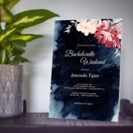 Invitación Starnight Floral Bachelorette Weekend
