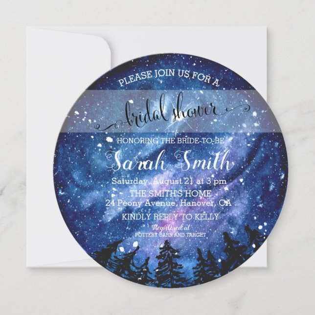 Invitación Starnight Sky Bridal Shower (Anverso)