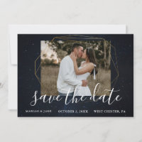 Starry Blue Night Sky Photo Save the Date