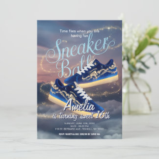 Invitación Starry de cumpleaños de verano deslumbrante para l