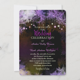 Invitación Starry Evening Forest Purple Boda