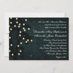 Invitación Starry Midnight Lights String Lantern Boda