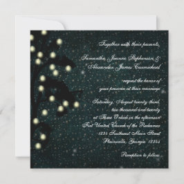 Invitación Starry Midnight String de Lights Square Boda