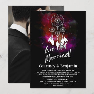 Invitación Starry Night Dream Catcher Wedding Photo