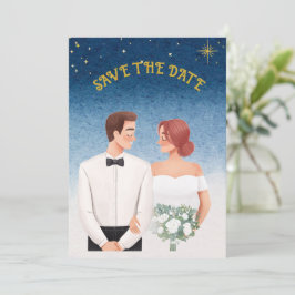 Invitación Starry Night Elegance  Romantic Save the Date
