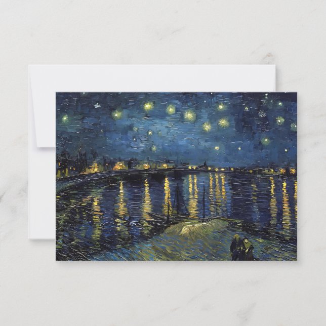 Invitación Starry Night on the Rhone Art Invitation – Van Gog (Anverso)