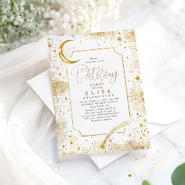 Invitación Starry Night Sky Moon Mystical Celestial Cumpleaño