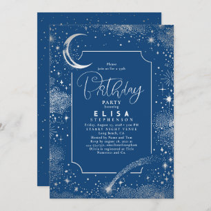 Invitación Starry Night Sky Moon Mystical Celestial Cumpleaño