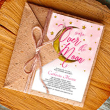 Starry Over The Moon Pink Gold Girl Shower
