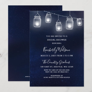 Invitación starry sky mason jars boda Bridal Shower