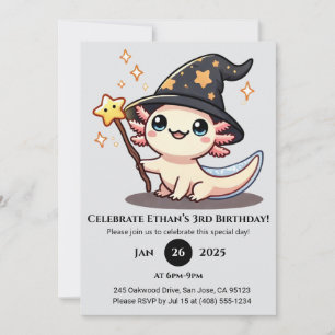 Invitación Starry Spell Axolotl Cumpleaños