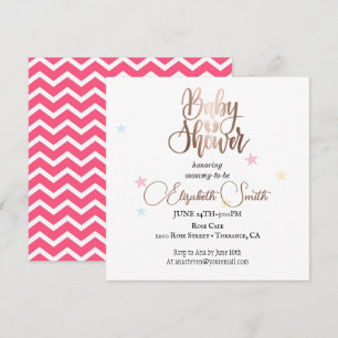 Invitación Stars Baby Girl Shower