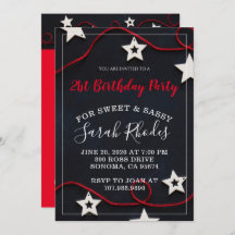 Stars & Red String Sweet Sassy 21st Birthday Fiest