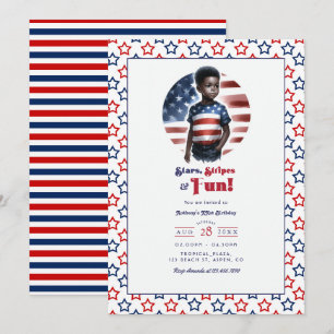 Invitación Stars, Stripes & Fun Patriotic Boy Party