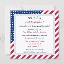 Stars Stripes Red White Blue 4 de julio Fiesta de