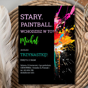 Invitación Stary, paintball, wchodzisz w to? zaproszenie