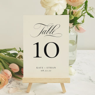 Invitación STATELY CALLIGRAPHY Table Number Card