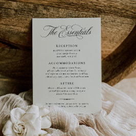 Invitación Stately Calligraphy Wedding Details Card