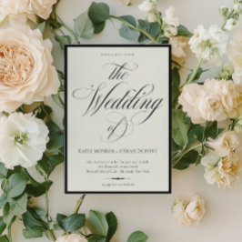 Invitación Stately Calligraphy Wedding Invitation