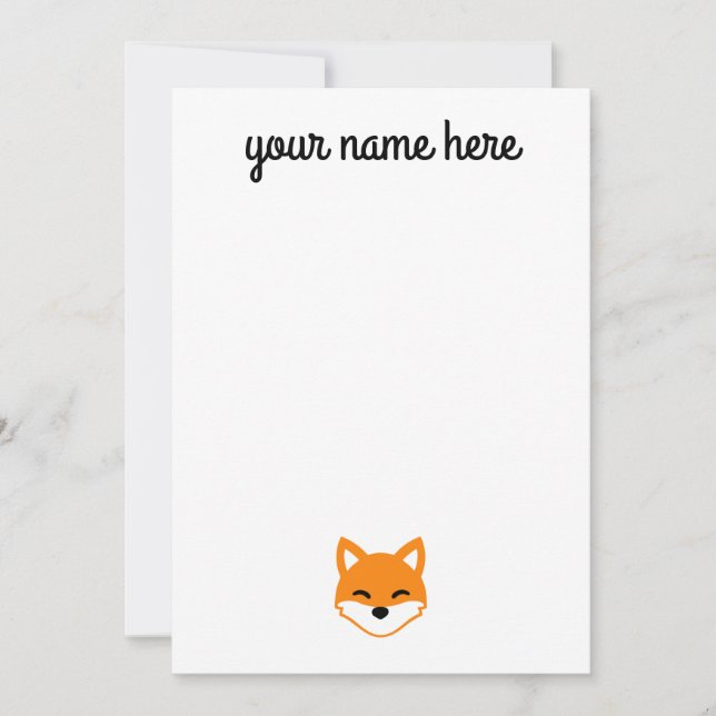 Invitación Stationery Fox personalizada para niños (Anverso)
