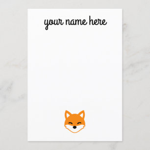 Invitación Stationery Fox personalizada para niños
