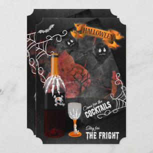 Invitación Stay for the Fright Halloween Cocktail Fiesta